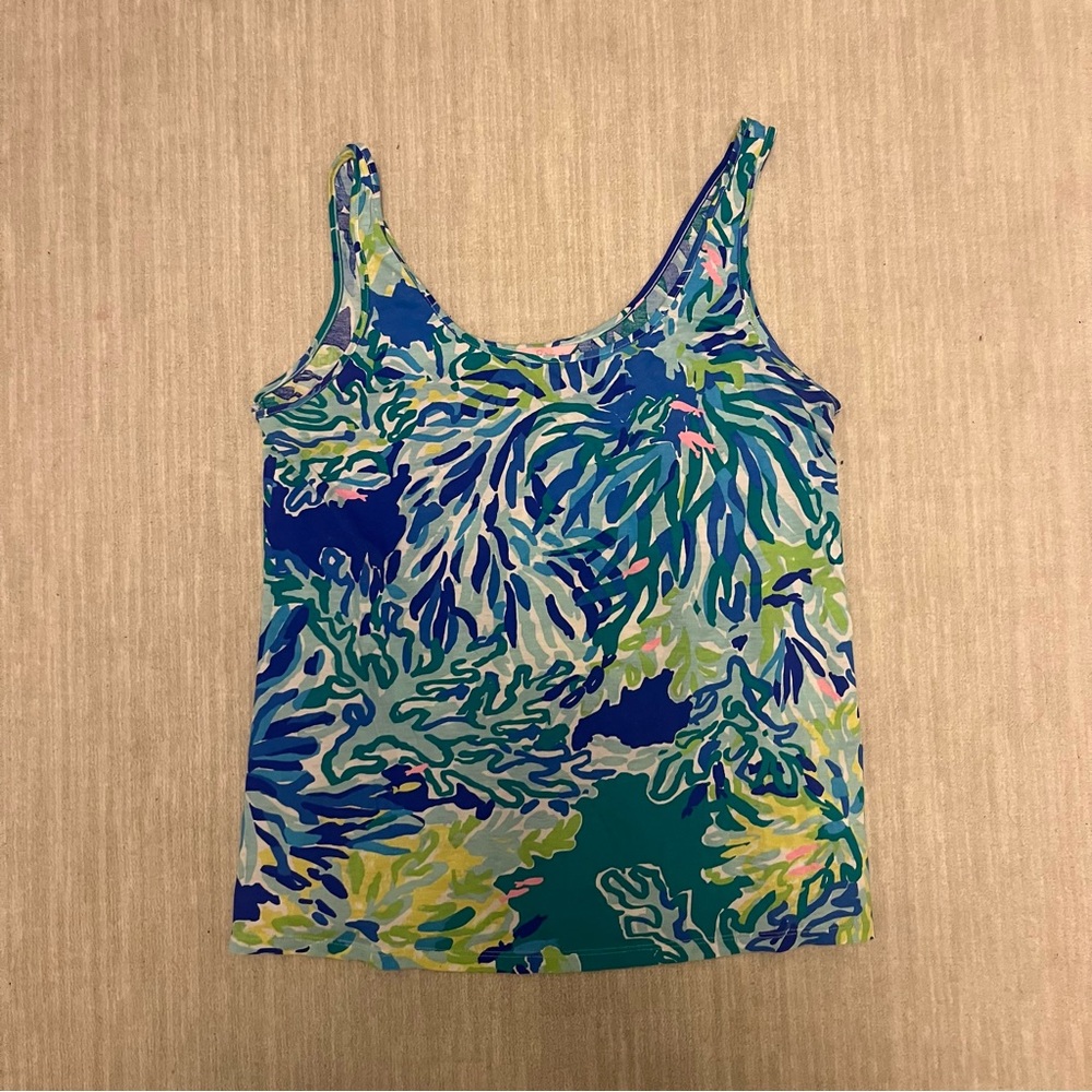 Lilly Pulitzer Kinsey Tank in Wade and Sea - Picture 2 of 4